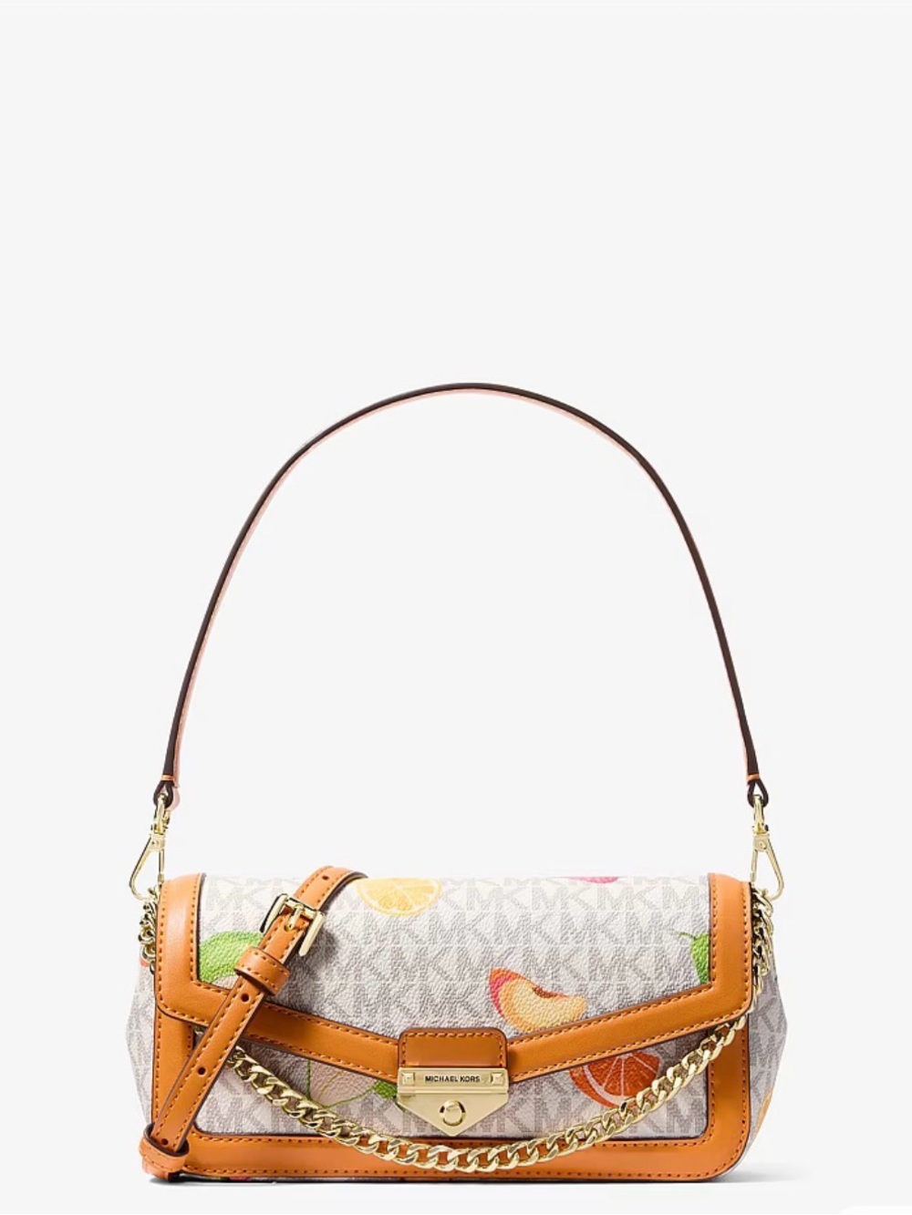 🍊 Michael Kors SOHO Fruit Print Small Pouchette Xbody